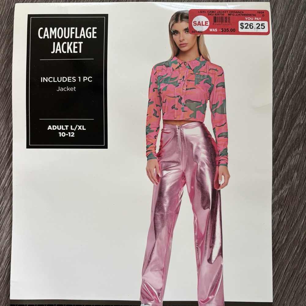 Pink and Green Camouflage Jacket Adult L/XL